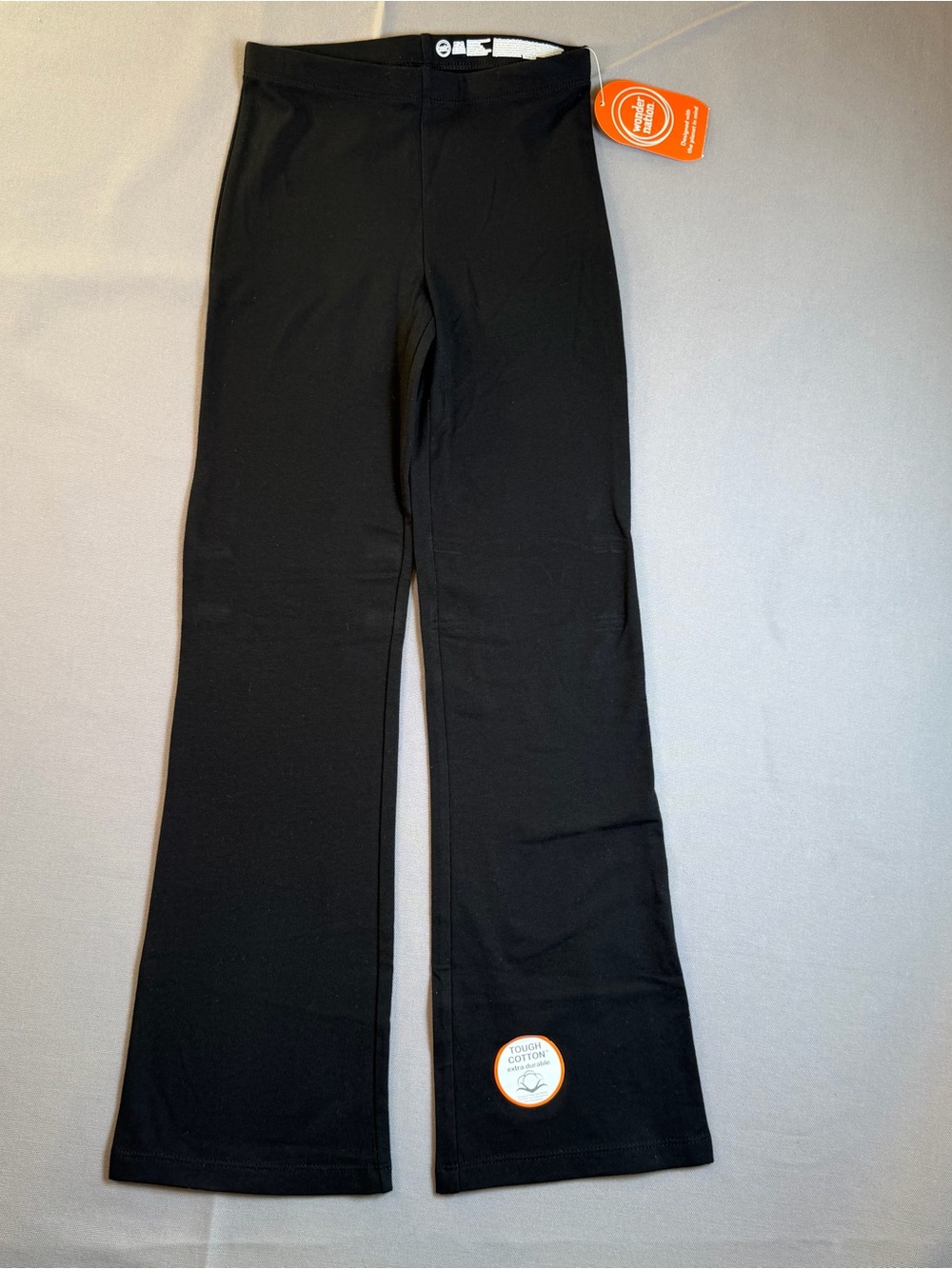 Wonder Nation Girls' szM (7-8) Black Bootcut Cotton Stretch Legging Pants
